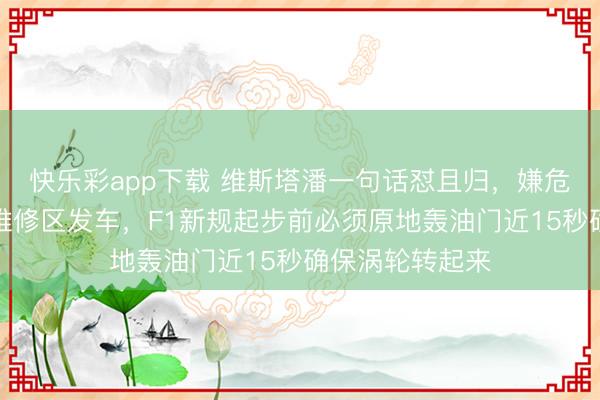 快乐彩app下载 维斯塔潘一句话怼且归，嫌危境你们不错从维修区发车，F1新规起步前必须原地轰油门近15秒确保涡轮转起来